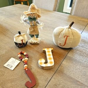 Fall bundle of 5 monogram J initial